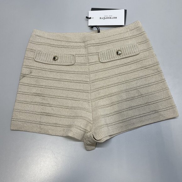 NEW RETROFETE Women’s Sandra Bandage Knit Shorts – Cream – Size S - Picture 1 of 9